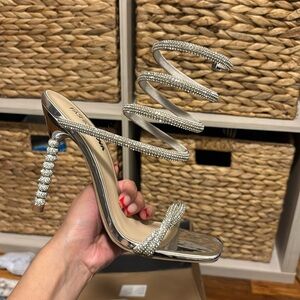 Overnight Party Strappy Heeled Sandals - Silver